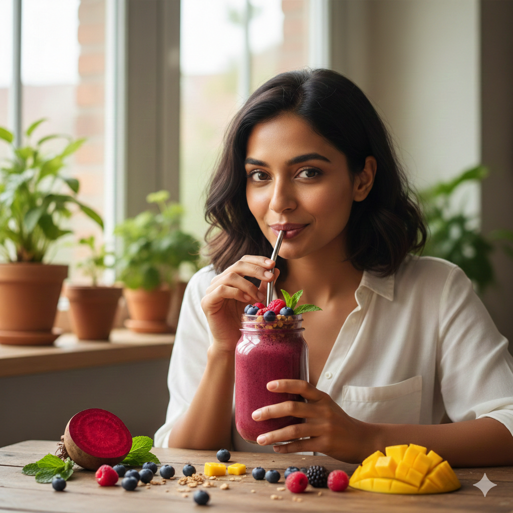 Vegan Smoothie for Glow. P.C. TBS HerbTrove